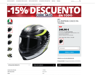 Casco de moto AGV K-6 RAPID46 a tan solo 240,90€