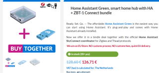 Home Assistant Green, smart home hub with HA + ZBT-1 Connect voor €126,71 in de ewelinkstore