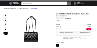 Cartera Steve Madden Negra por $37.480