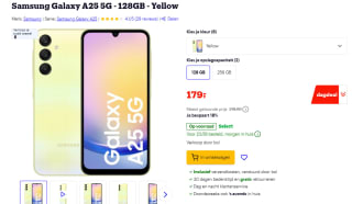 Samsung Galaxy A25 5G 6GB/ 128GB voor €179 bij Bol