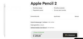 APPLE Pencil (2nd Generation) 2018 voor €109 bij Amac
