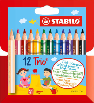 STABILO Trio kleurpotloden etui - 12 kleuren voor €3,21 bij Amazon