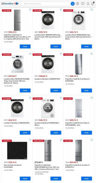 Hasta -15% en Electrodomésticos Haier en Carrefour.