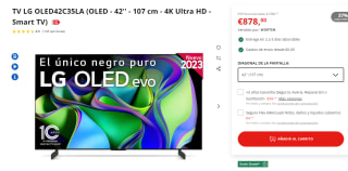 TV LG OLED42C35LA por 878€ + reembolso de 50€