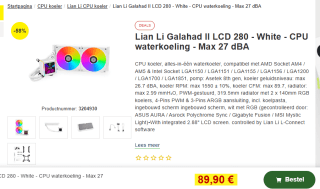 Lian Li Galahad II LCD 280 waterkoeling voor €89,90 bij Proshop