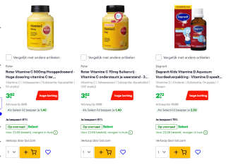 Tot wel 75% korting op vitamines bij Bol.com Select