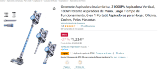 Aspiradora inalambrica Greenote 21000PA por $934
