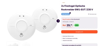 2 stuks FireAngel SW1-EUT 230V Rookmelders - 9V backup batterij - voor €29,95 bij Ibood