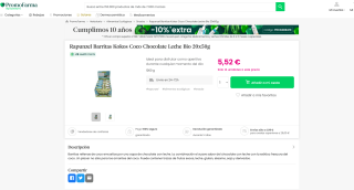 Rapunzel Barritas Kokos Coco Chocolate Leche Bio 20x50g por 5,52€