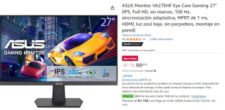 Monitor ASUS VA27EHF 27" LED IPS FullHD 100Hz por 99€