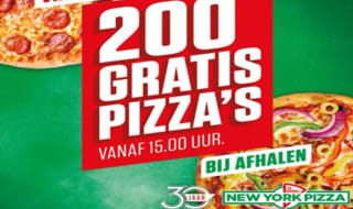 Gratis 200 pizza's bij New York Pizza in Enschede bij Afhalen