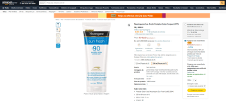 Protetor Solar Corporal da Neutrogena Sun Fresh Fator 90 de 200ml - R$ 98