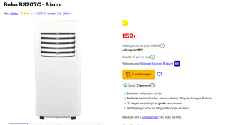Beko BS207C mobiele airconditioner 65 dB Wit voor €159 bij Bol