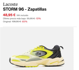 Zapatillas de Hombre Lacoste STORM 96 por 41.61€