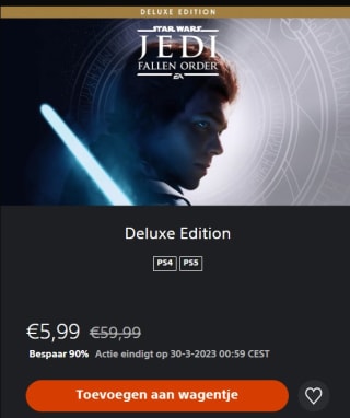 STAR WARS Jedi: Fallen Order™ voor €5,99 in de Playstation Store