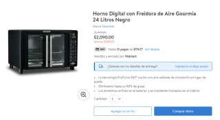 Horno con Freidora Gourmia a $1,890 en Walmart
