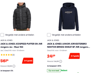 2+1 gratis op geselecteerde baby- en kinderkledij bij Bol