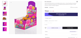 Caja de Chupa Chups XXL slim con 25 unidades de 29 gr cada una por 7,50€