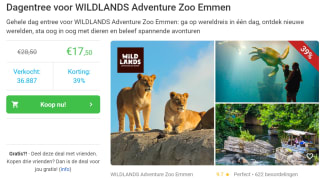 Dagentree voor WILDLANDS Adventure Zoo Emmen voor €17,50 via Social deal