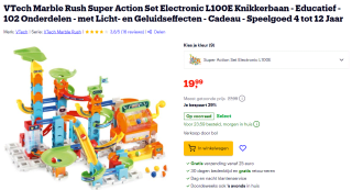 VTech Marble Rush Super Action Set Electronic L100E knikkerbaan voor €19,99 bij Bol