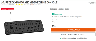 Loupedeck + mengpaneel voor €199 bij Kamera- Express