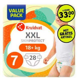 4 Kruidvat Valuepack luiers voor €33 + 6 gratis babysokjes