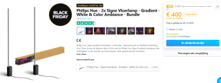 2x Philips Hue Signe Vloerlamp voor €400 bij Coolshop