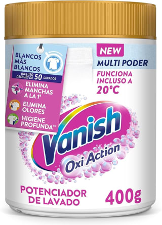 Vanish Oxi Action Multipoder ropa blanca, en polvo, sin lejía 400gr por 3,82€