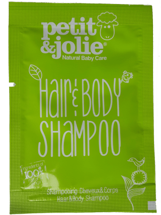 Gratis sample babyshampoo en badolie van Petit & Jolie