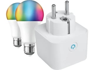 Enchufe inteligente muvit iO MIOPAK005 + 2 bombillas A60, Compatible con asistentes de voz por 12,99€