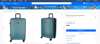 Maleta grande Saxoline Anglia verde por $49.990