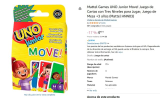 Juego de cartas Mattel Games UNO Junior Move por 5,95€