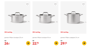 Milano en Napoli pannen met 35% korting bij de Hema