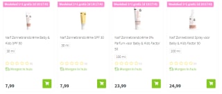 1+1 gratis op alles van Naïf bij Plein