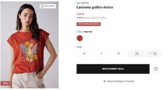 Camiseta gráfico étnico para Mujer Springfield por 5.99€