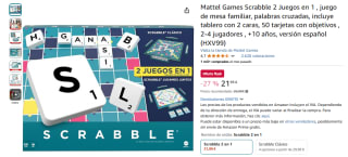 Mattel Games Scrabble 2 Juegos en 1 por 21,99€