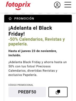 -50% en Calendarios, Revistas y Papelería desde Fotoprix.