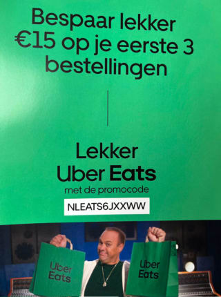 €15 korting op je eerste 3 bestellingen ( lokaal? )