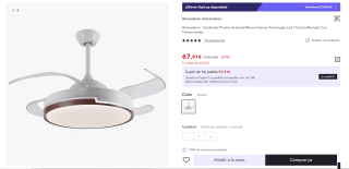 Akunadecor Ventilador Plumax Tecnologia Led Y Control Remoto Con Temporizador por 59,91€ (cuenta nueva 55,91€)