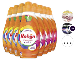 Robijn Klein & Krachtig vloeibaar wasmiddel (8 flessen - 152 wasbeurten) voor €29,95 bij Ibood