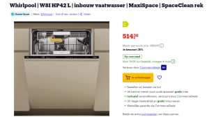 Whirlpool | W8I HP42 L | inbouw vaatwasser voor €514,38 bij Bol