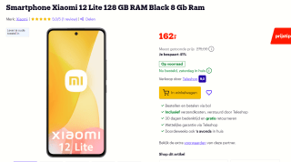 Xiaomi 12 Lite, 8GB intern, 128GB opslag Zwart voor €162 bij Bol.com
