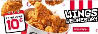 20 hotwings voor €10 bij KFC