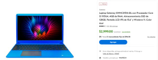 Gateway GWNC31514-BL i3 1115G4 128GB 4GB por $2,853 en Walmart con cupón