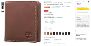 Billetera de Piel Timberland por $329 en Amazon