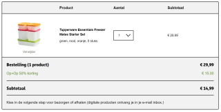 Tupperware Essentials Freezer Mates Starter Set voor €14,99 bij Kruidvat