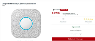 Google Nest Protect rook- en CO melder voor €89 bij Alternate