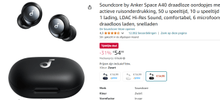 Soundcore Space A40 oordopjes voor €54,99 bij Amazon