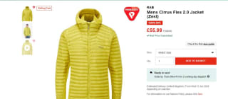 Rab Cirrus Flex 2.0 Hooded Jacket: £55.99