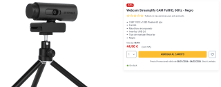 Webcam Streamplify CAM FullHD, 60Hz por 44,90€